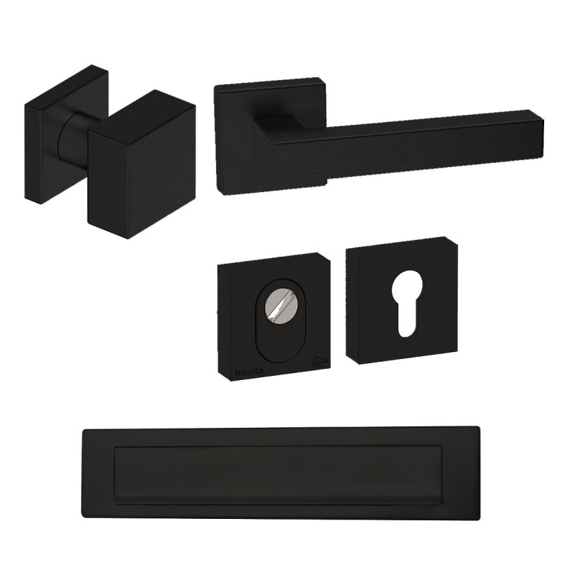 Hardbrass - Quadro 50 voordeurset zwart