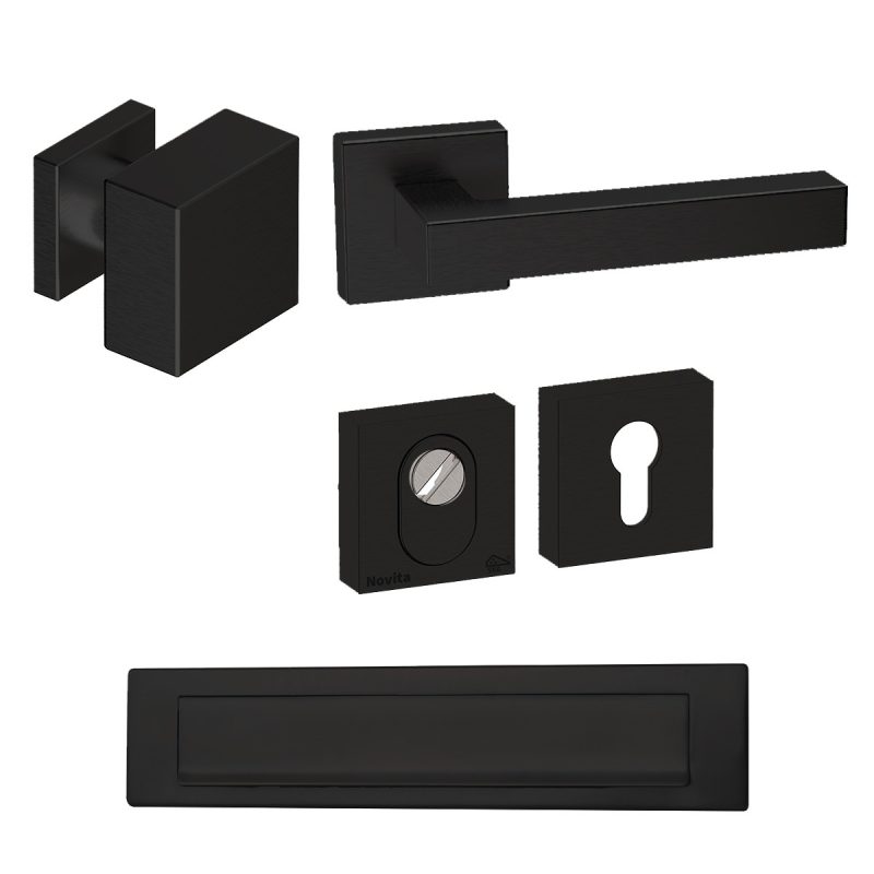 Hardbrass - Quadro 60 voordeurset zwart