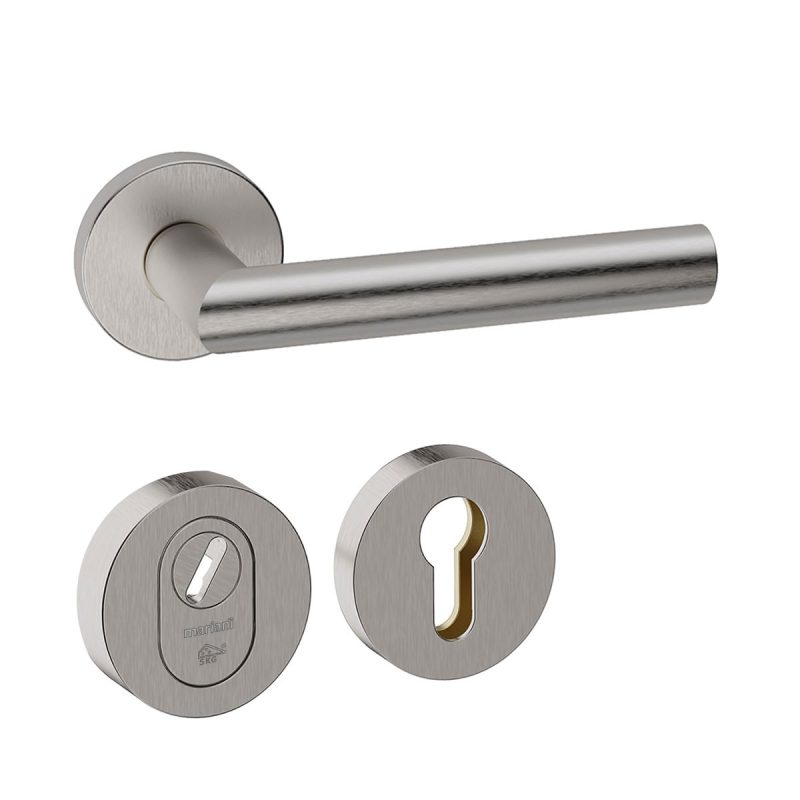 Hardbrass - Toledo achterdeurset getrommeld inox