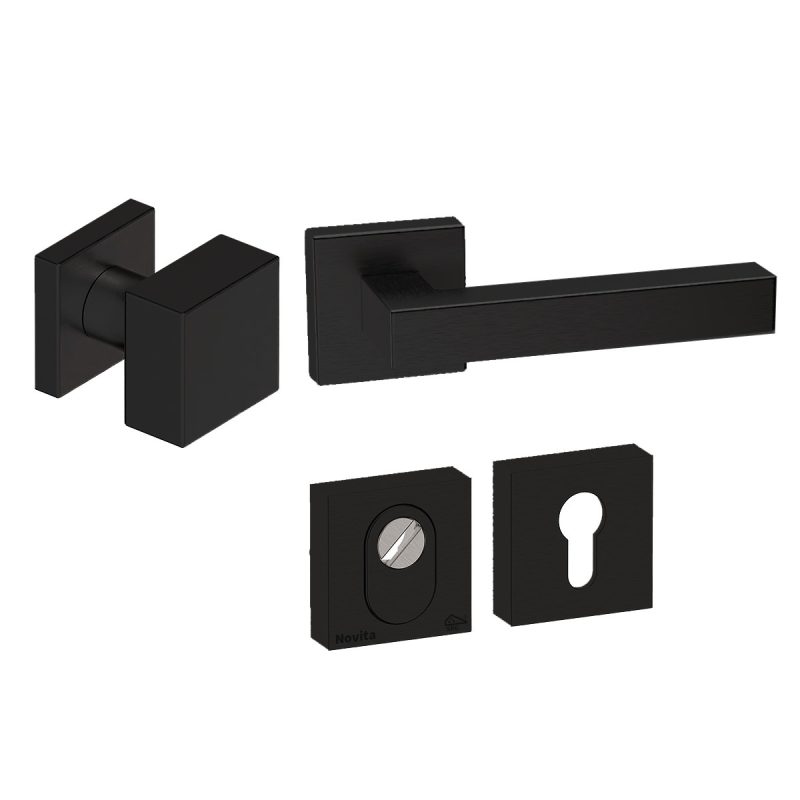 Hardbrass - Quadro 50 voordeurset zwart