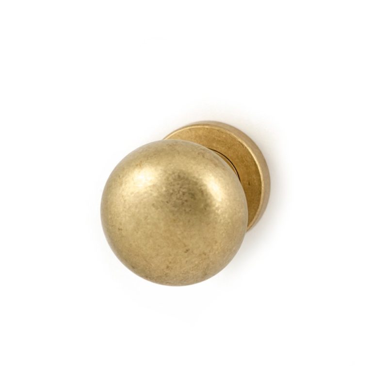 Hardbrass - Knopkruk Iris rond rozet Nika getrommeld messing