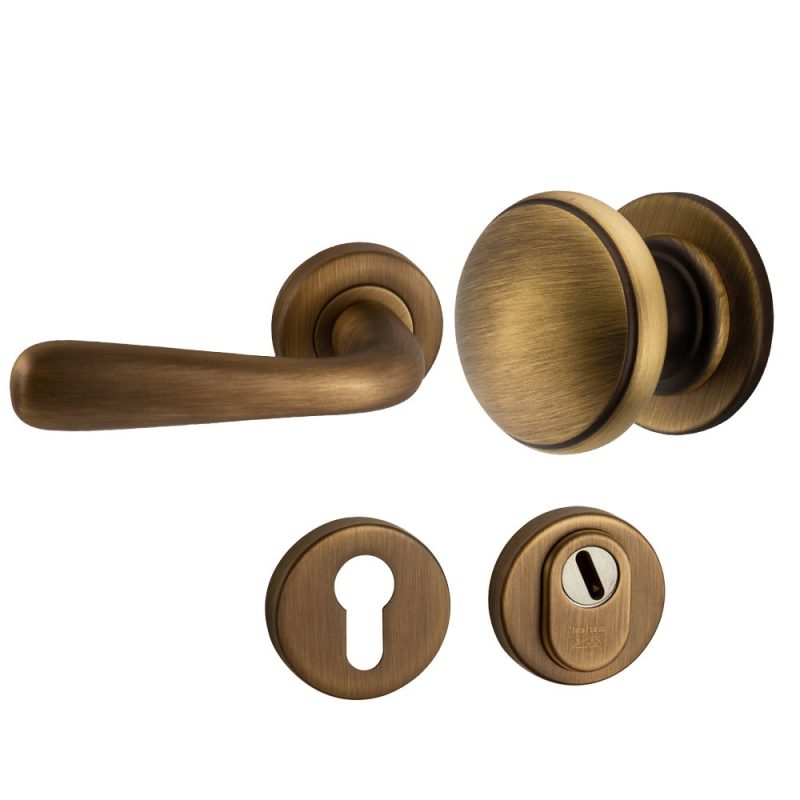 Hardbrass - Prama/Silvia voordeurset links MAT BRONS