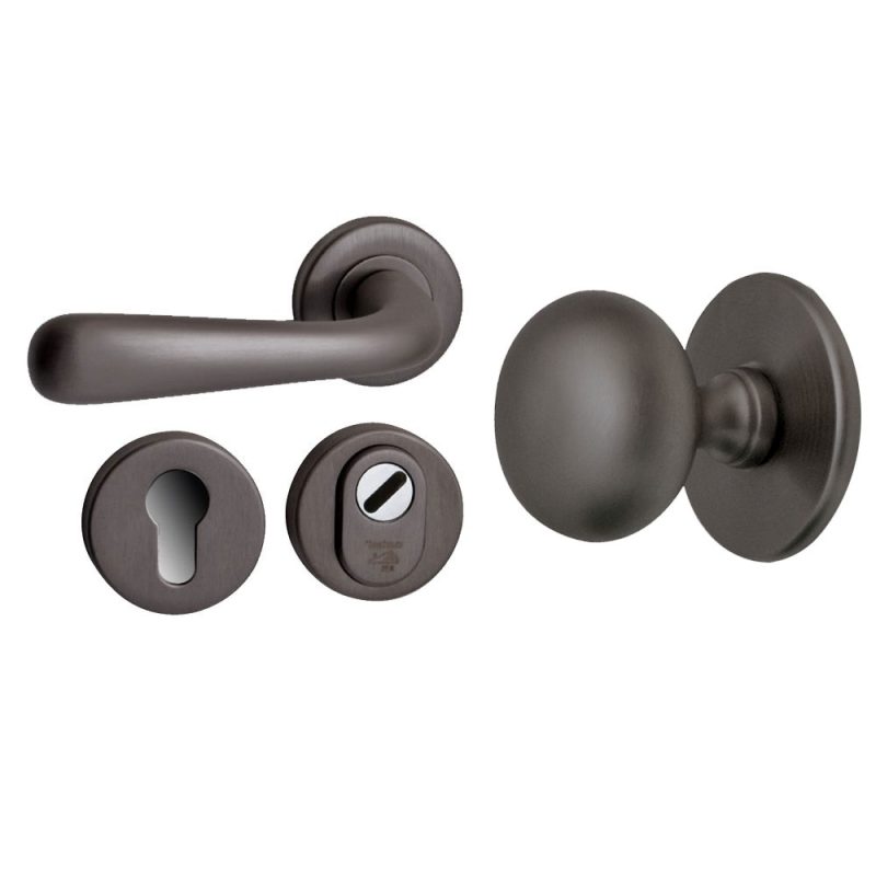 Hardbrass - Iris/Silvia voordeurset links PVD Gun Metal