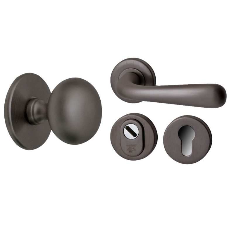 Hardbrass - Iris/Silvia voordeurset rechts PVD Gun Metal
