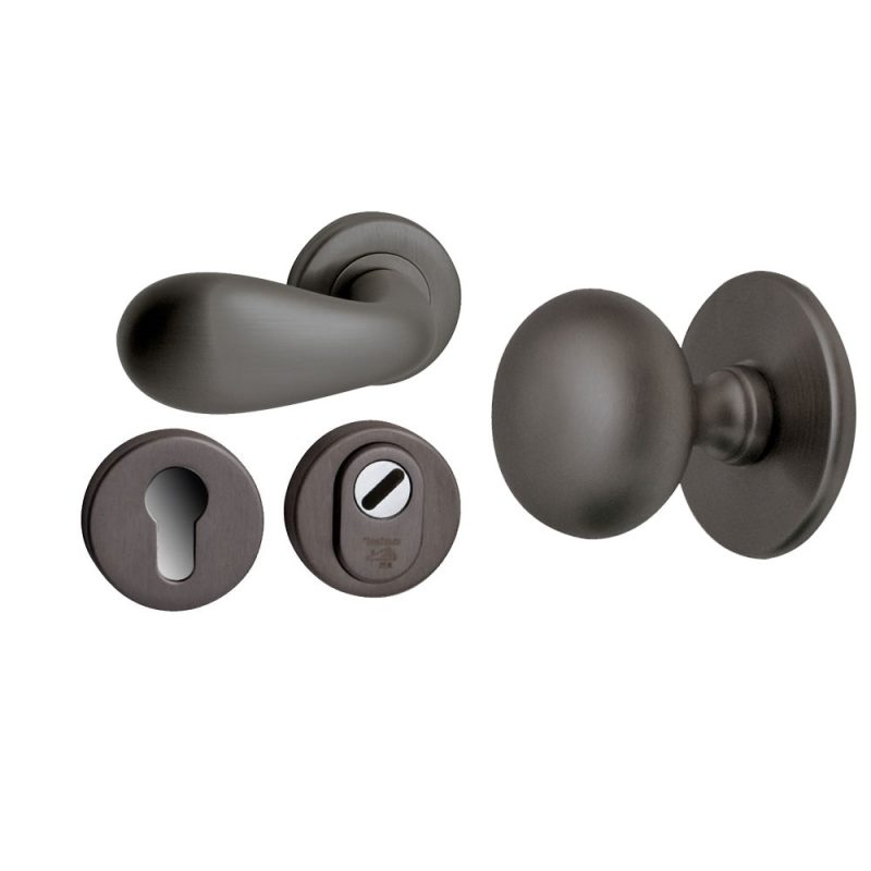Hardbrass - Iris/Olympia voordeurset links PVD Gun Metal