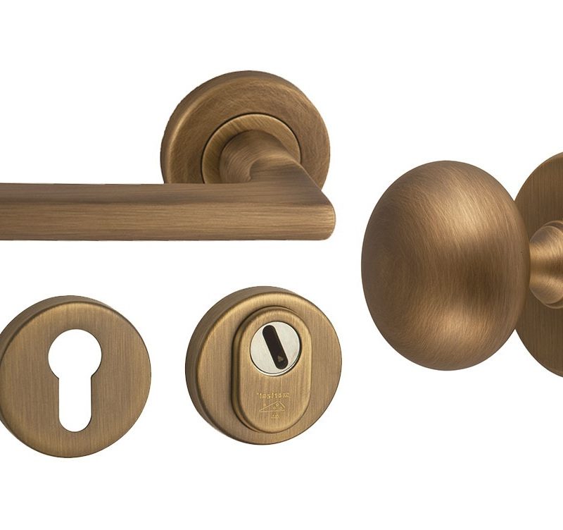 Hardbrass - Iris/Sara voordeurset links MAT BRONS