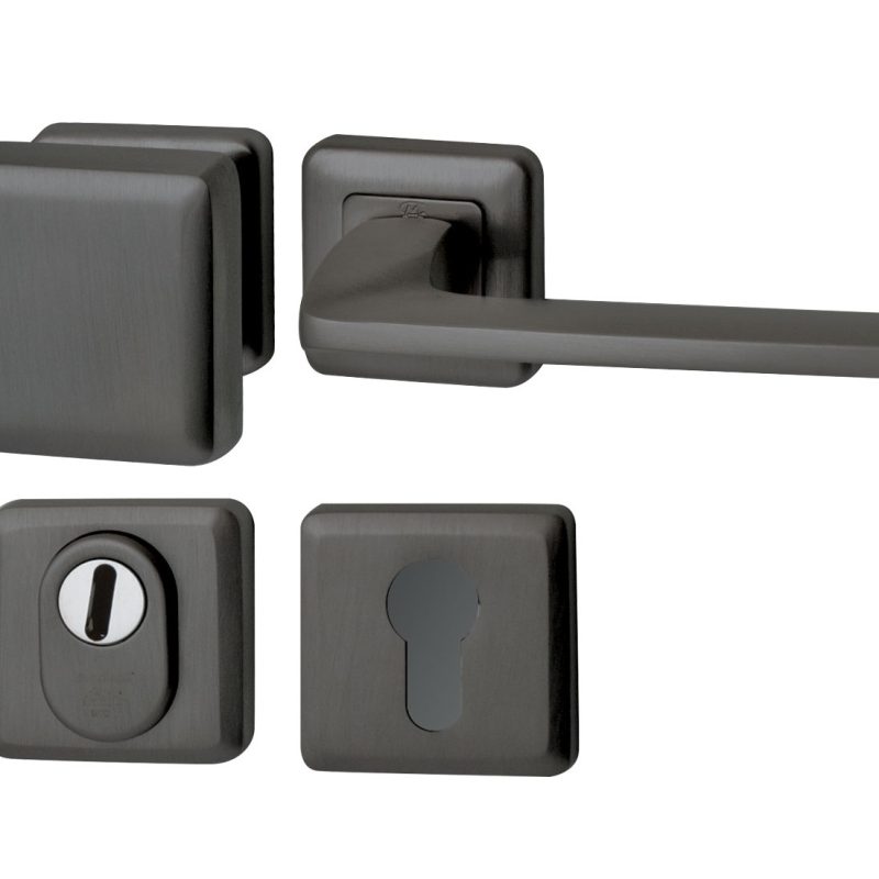 Hardbrass - Charley/Zenith voordeurset rechts PVD Gun Metal