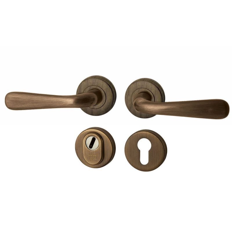 Hardbrass - Silvia achterdeurset MAT BRONS