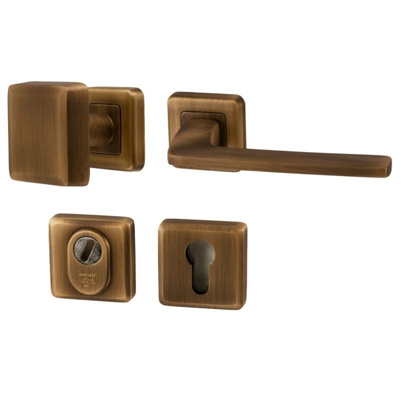 Hardbrass - Charley/Zenith voordeurset links MAT BRONS
