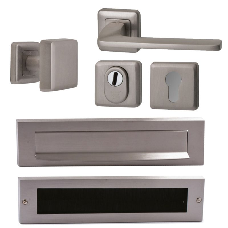 Hardbrass - Charley/Zenith voordeurset rechts PVD INOX