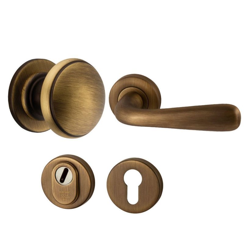 Hardbrass - Prama/Silvia voordeurset rechts MAT BRONS
