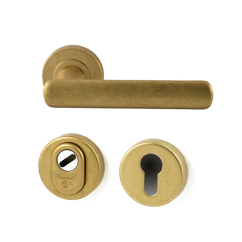 Hardbrass - Shadow achterdeurset Getrommeld Messing