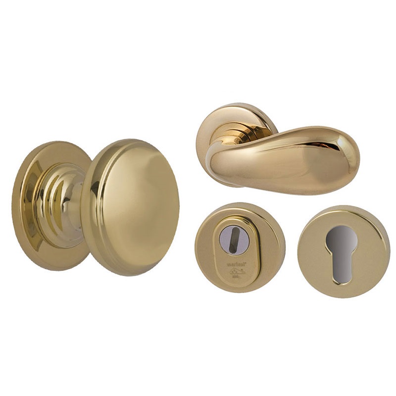 Hardbrass - Pragma/Olympia voordeurset rechts PVD Messing