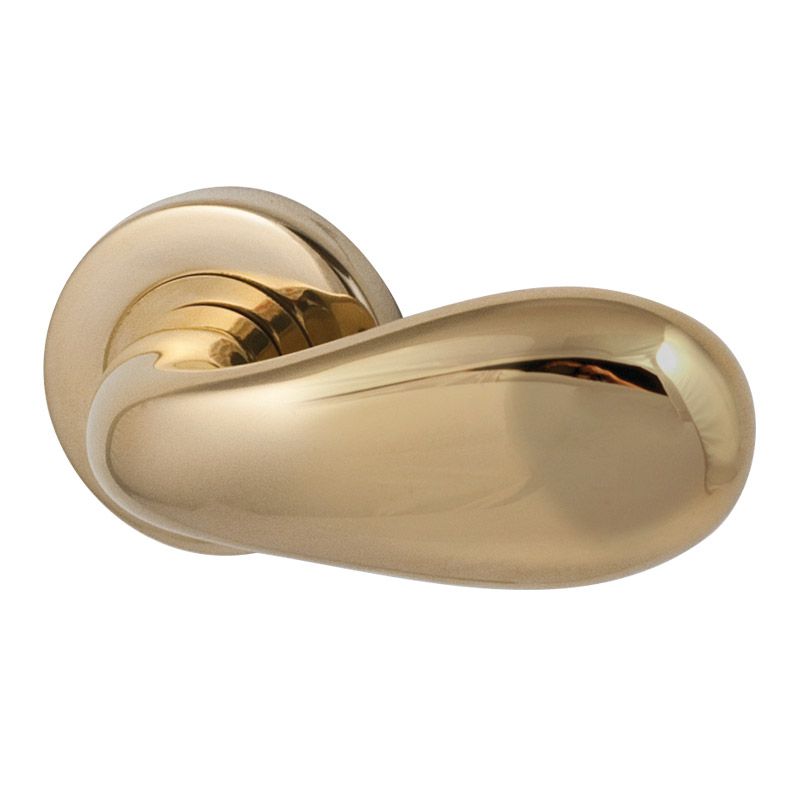Hardbrass - Knopkruk Olympia rechtswijzend rond rozet Artax PVD messing