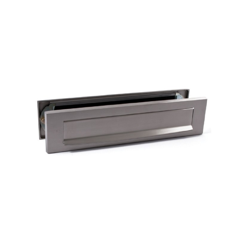Hardbrass - Briefplaat/tochtborstel combinatie Ellen/Alena PVD Inox