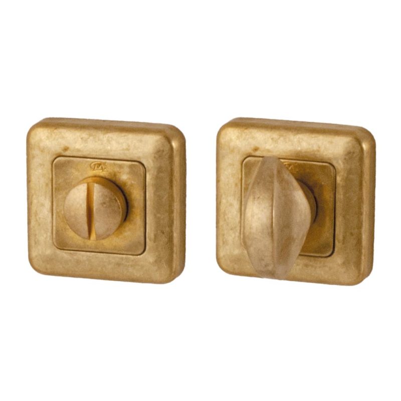 Hardbrass - WC-garnituur Qbe 8mm getrommeld messing