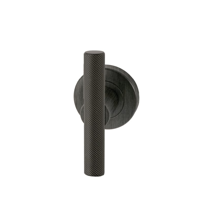 Hardbrass - Voordeurknop Mila op Nika rozet PVD gun metal