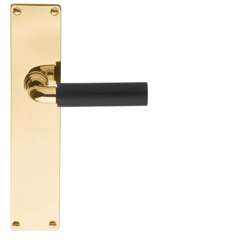 Formani - Deurkruk TIMELESS 1923MPSFC ongeveerd op schild blind ongelakt messing/ebbenhout