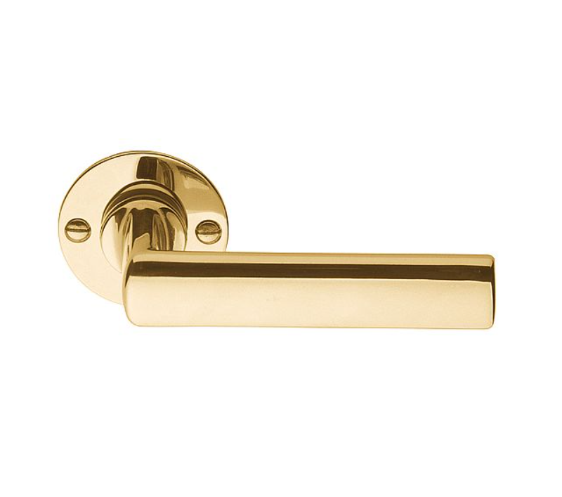 Formani - Deurkruk TIMELESS 1929MRR50 ongeveerd op rozet messing ongelakt