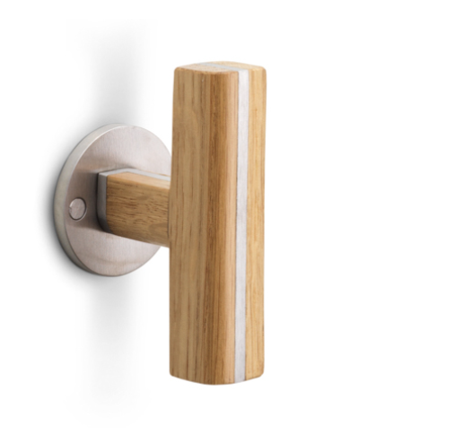 Formani - Deurkruk PIET BOON TWO PBT22/50 dubbel geveerd op rozet mat rvs/eikenhout