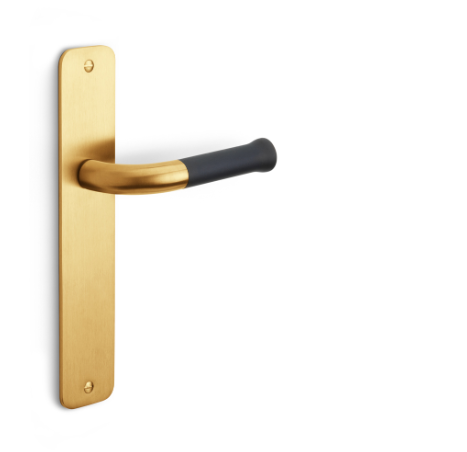 Formani - Deurkruk NOUR EV101P211SFC ongeveerd op blind schild PVD mat goud/mat zwart