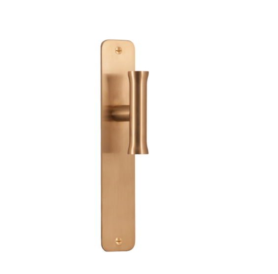 Formani - Deurkruk NOUR EV102P211SFC ongeveerd op blind schild PVD mat goud